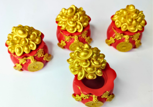 Hũ Đựng Muối Gạo Tài Lộc Đầu Năm Mới, Túi Thần Tài May Mắn Trang Trí Ban Thờ, Bàn Làm Việc